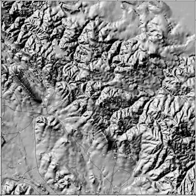 Pseudo satellite shot - valley of River Struma South-West Bulgaria